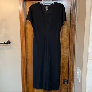 Anne Klein Sheath LBD Front‎ Inverted Pleat Flutter Sleeves EUC Sz 6 EUC